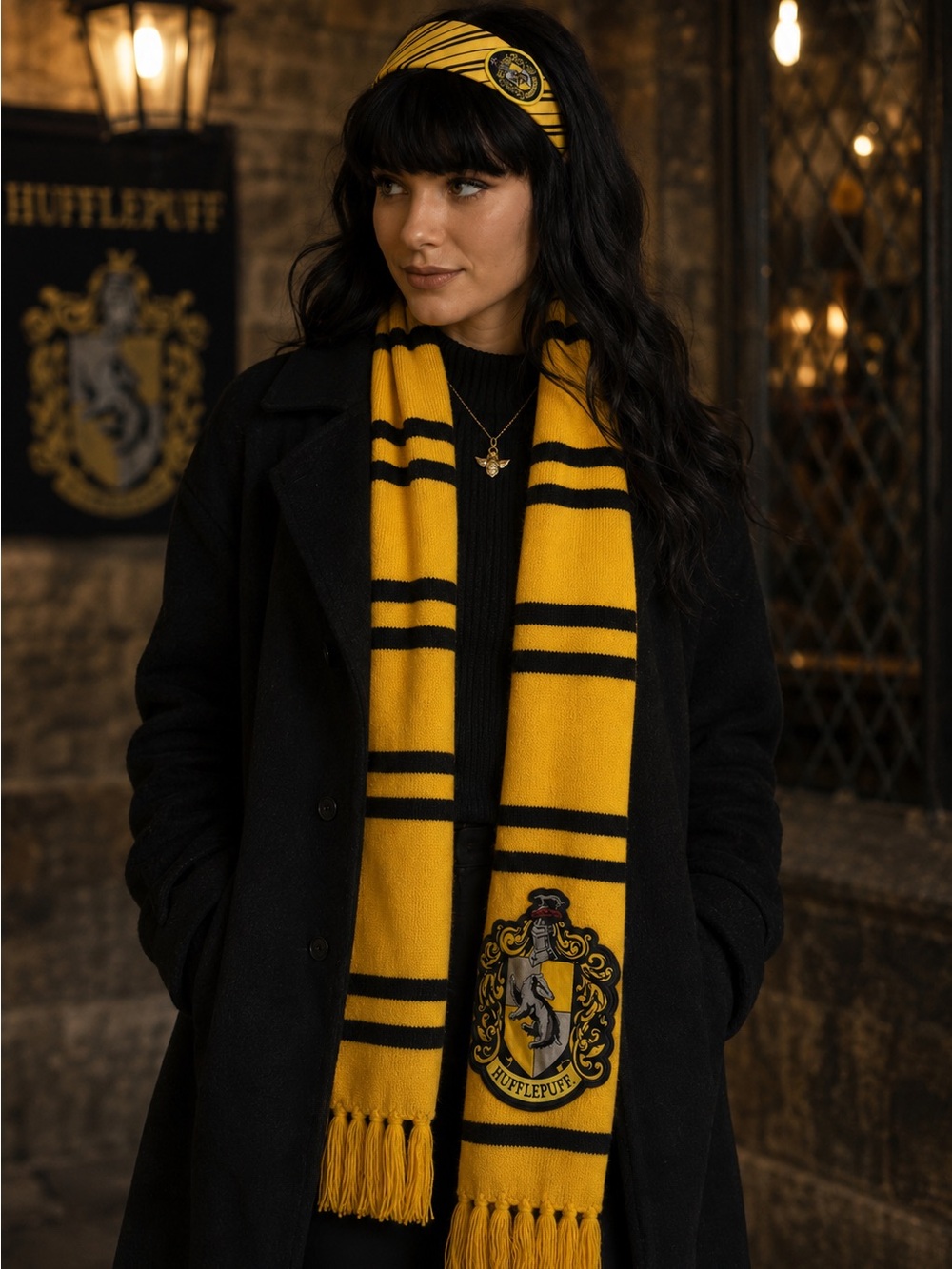 NWOT - Hufflepuff Accessory Set Headband + Scarf